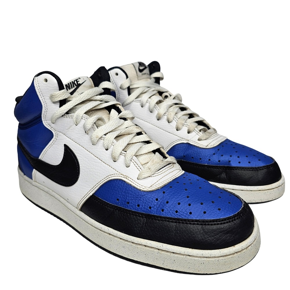 Nike Court Vision Mid Mens 11 Blue White Black Sneakers High Top CD5466-102